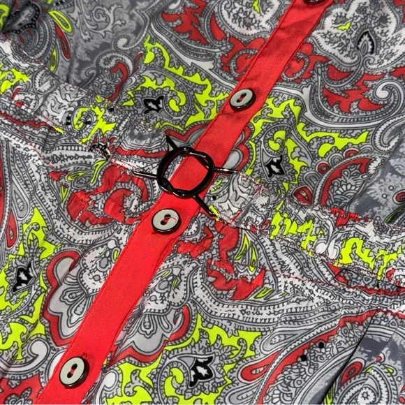 YOANA BARASCHI button down paisley print belted dress SMALL - Picture 10 of 11